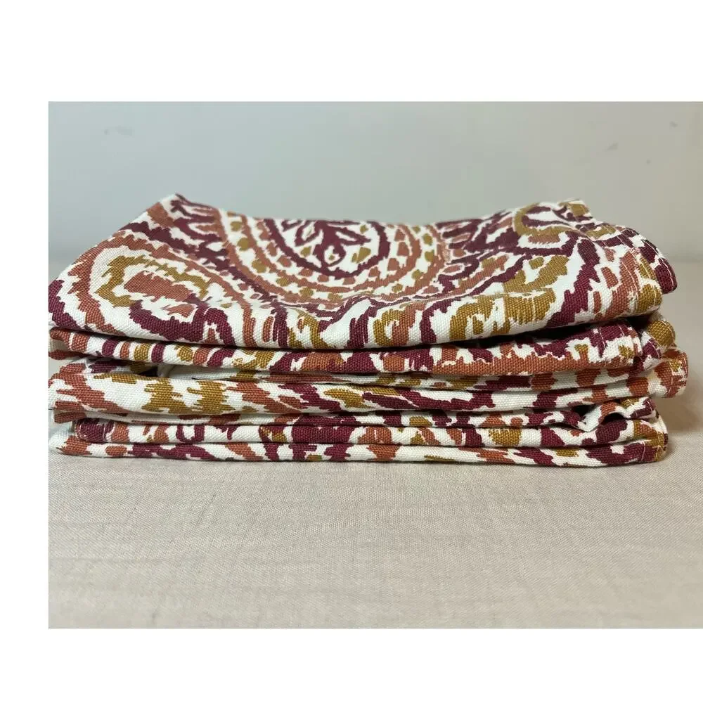 Cynthia Rowley Napkin Set 100% Cotton Paisley 7 In All‎